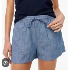 J. Crew High Waist Drawstring Shorts In Light Blue S